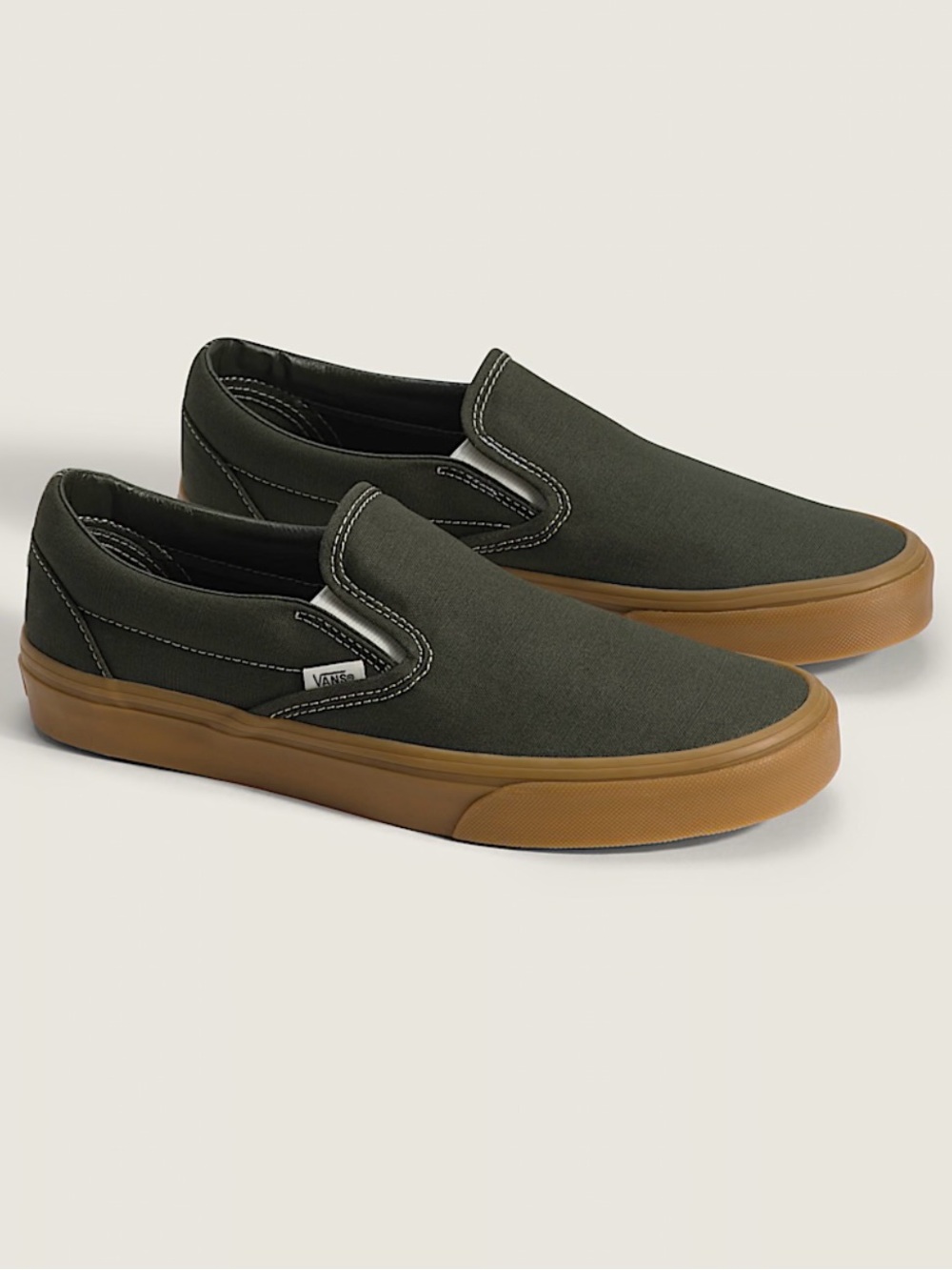 Vans Classic Slip-On Shoe Gum Obsidian Fern Green Women 10.0 US